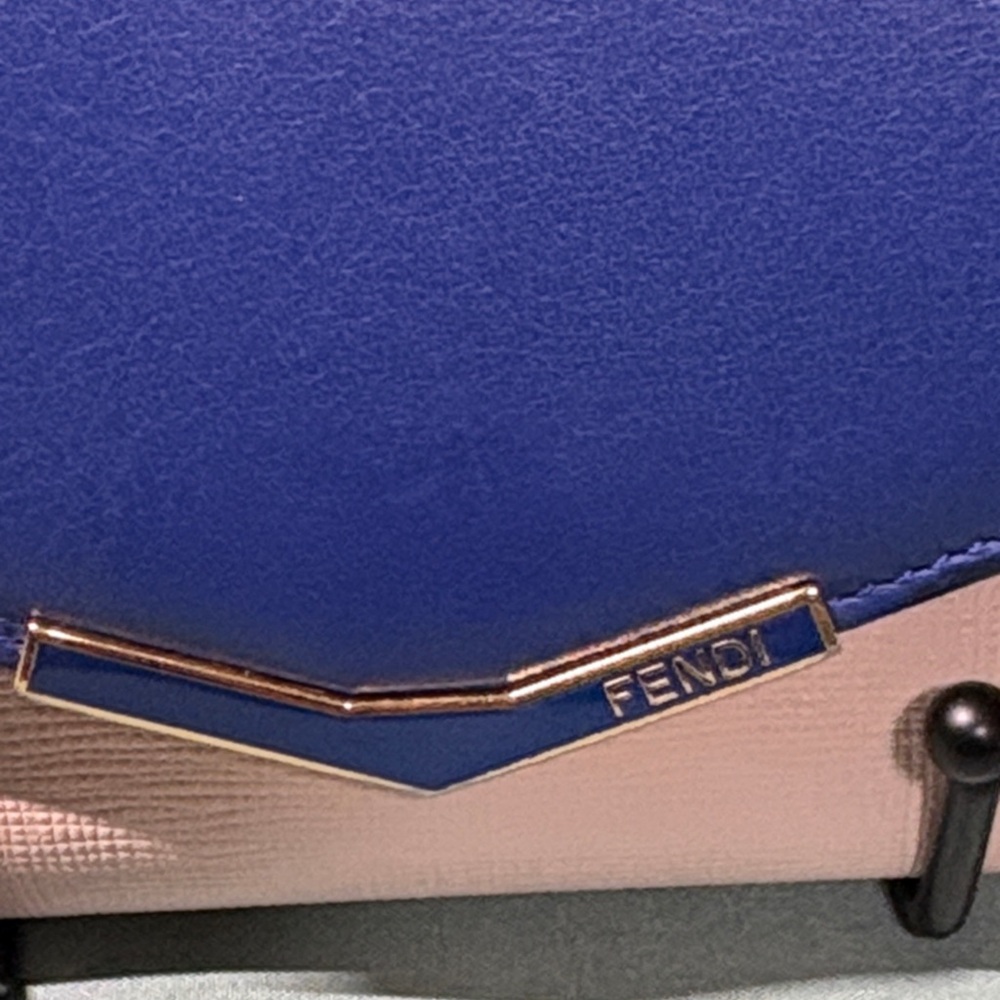 Fendi Rainbow Colorblock Leather Continental Wallet Blue & Pink GUC - Picture 2 of 12
